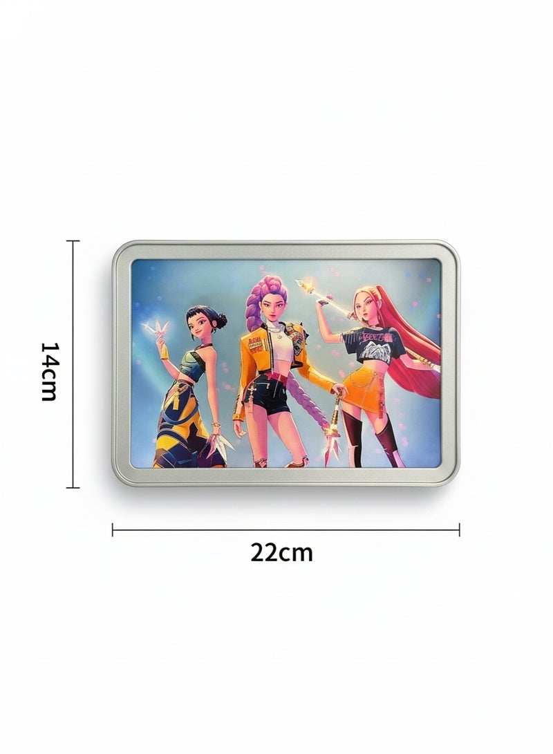 ECLux K-Pop Demon Hunter Mirror Lamp Painting, a 2-in-1 magic mirror and LED art frame, with three adjustable light colors, USB rechargeable decorative lamp, a perfect birthday and holiday gift for fans, suitable for bedroom and dressing table decoration. - Image 2